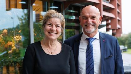 Gracienne Geenens neemt de voorzittersfakkel van Fedagrim over van Johan Colpaert.