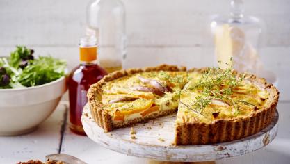 Quiche met amandelwalnootkorst, peer, pompoen en Brugge Blomme (2)
