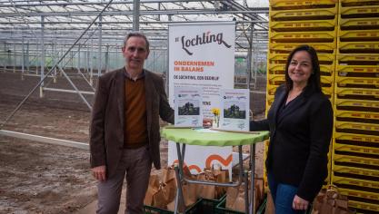 Gunther Uyttenhove, hoofd Farming bij Colruyt Group en Nele Schelstraete, voorzitter van De Lochting.