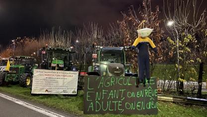Waalse boeren protesteren tegen Mercosur.