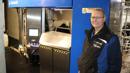 Paul Faes: “Onze nieuwe DeLaval VMS V310-melkrobot is naar tevredenheid geïnstalleerd door het Belgische bedrijf   Leenaerts Agrotechniek uit  Hoogstraten .”