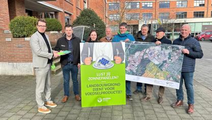 Boerenbond diende op meerdere plaatsen bezwaarschriften in tegen het plaatsen van zonnepanelen op landbouwgrond.
