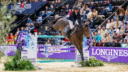 Julien Epaillard en Donatello d’Auge pakten de zege in de Wereldbeker Jumping 2024-2025.