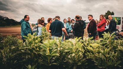 Een veldbezoek in Zwijnaarde op 14 juni 2024 informeerde landbouwers over de mogelijkheden van veldbonenteelt in de lokale voedselketen. Vertegenwoordigers van zadenleverancier Limagrain, maalderij Paniflower en een Gentse bakkerijketen deelden er hun ervaringen.
