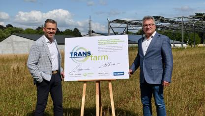 Voorzitter van Boerenbond Lode Ceyssens (links) en directeur van TRANSfarm Wouter Merckx (rechts).