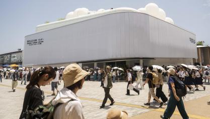 Het Belgische paviljoen op de Wereldtentoonstelling in het Japanse Osaka.