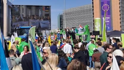 Copa-Cogeca protesteerde in mei al tegen de begrotingsplannen van de Europese Commissie.