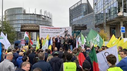 Op 21 oktober organiseerden landbouworganisaties een protest tegen de begrotingsplannen van de Europese Commissie in Straatsburg. Ongeveer 50 Europarlementsleden deden mee.