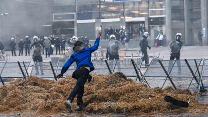 Op 1 februari 2024 voerden Europese boeren actie tegen het beleid van de EU op het Luxemburgplein in Brussel. Op donderdag 18 december keren ze terug.