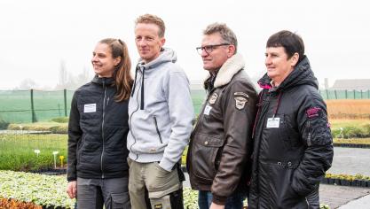 Van links naar rechts: Nayana Willemyns, Stijn Devriendt, Luc Yde en zijn partner Marie-Rose.