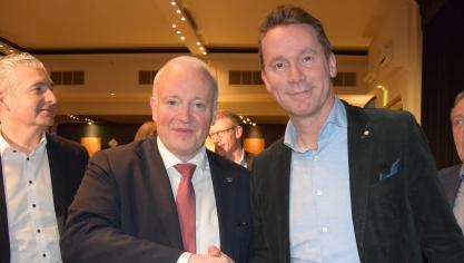 Streven naar een strategische voedselautonomie voor Europa is een aspect waar zowel Marc Ballekens (links) als minister Jo Brouns (rechts) zich achter scharen.