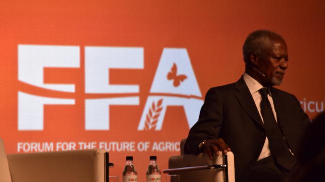 “Kleinschalige landbouwers hebben toegang tot moderne technologieën en innovaties nodig”, beklemtoont Kofi Annan.