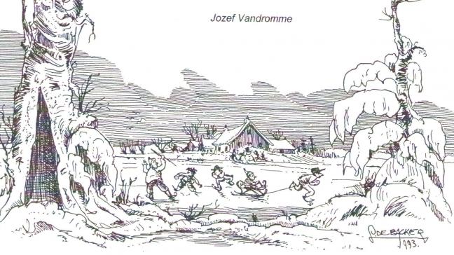 Plattelandsdichter Jozef Vandromme uit Geluwe schreef voor elk seizoen een echt buitengedicht. De tekening is van de hand van Laurent De Backer.