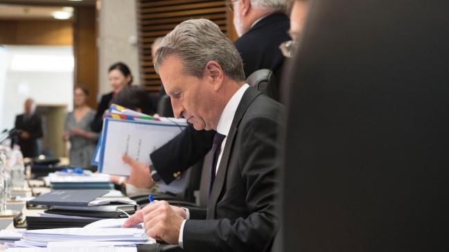 Eurocommissaris voor begrotingszaken Günther Oettinger moet vanwege Brexit bezuinigen.