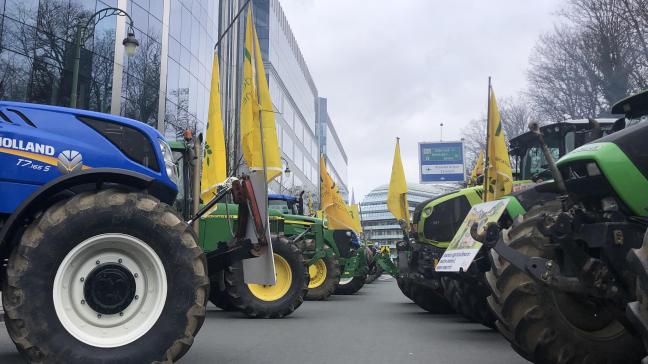 Ontevreden boeren protesteerden enkele maanden geleden in Brussel.