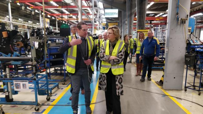 Vlaams landbouwminister Hilde Crevits bezocht de fabriek nog net voordat corona een groot probleem werd in ons land.