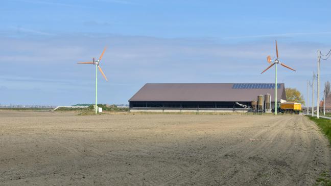 Deze boer draagt zijn steentje bij aan het verduurzamen van de sector met zonnepanelen en windmolens.