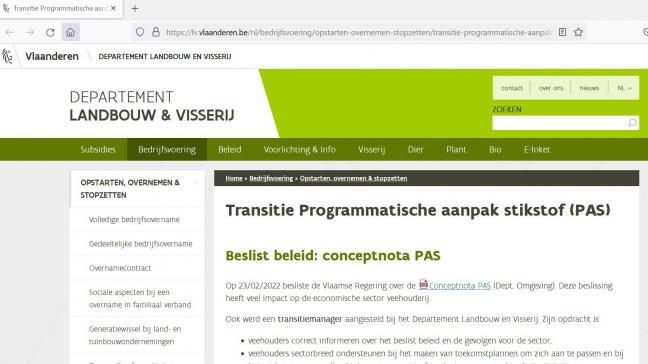 De webpagina over het PAS is bijgewerkt.