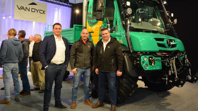 V.l.n.r. : Antoine Theijs (Marcel Van Dyck), Laurent Poincloux (Mercedes-Benz Special Trucks) en Ralf Wissing (Unimog Service & Parts).