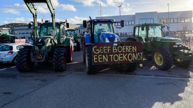 Blokkade voor het distributiecentrum van Lidl in Genk op donderdag 1 februari.