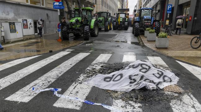 ABS en Boerenbond nemen afstand van de rellen die plaatsvonden tijdens het boerenprotest maandag 26 februari in Brussel.