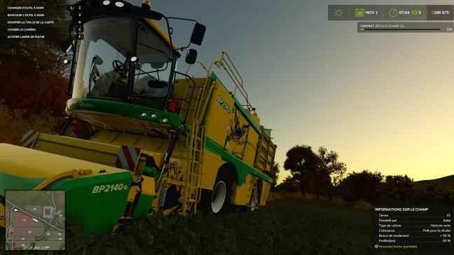 Zonsopgang bij de start van  de bonenoogst op je virtuele veld.