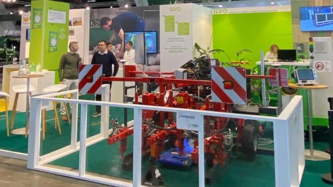 De testopstelling die ILVO ontwikkelde en toont op Agribex.