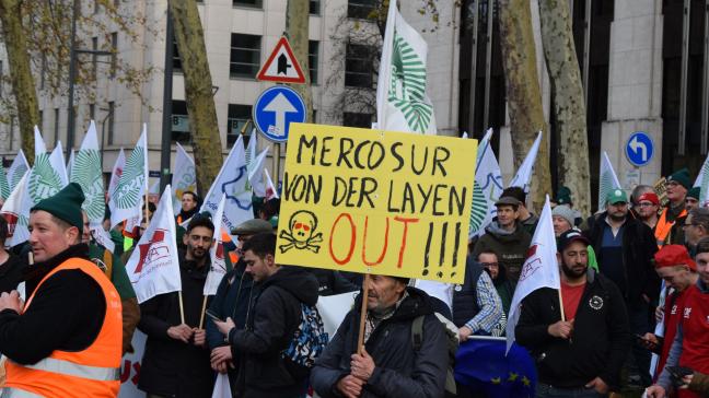 Boeren kwamen op 17 en 18 december op straat tegen het Mercosur-handelsakkoord.