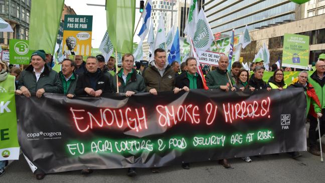 Boeren verzetten zich al langer tegen het Mercosur-akkoord, zoals op 18 december.