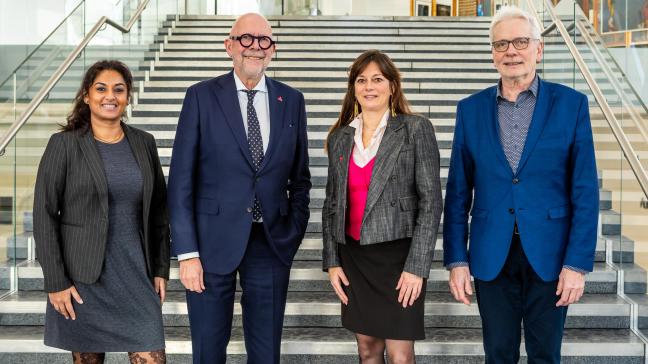 Jinnih Beels (Vooruit), Luk Lemmens, Mireille Colson en Jan De Haes (allen N-VA) vormen samen de deputatie van de provincie Antwerpen.