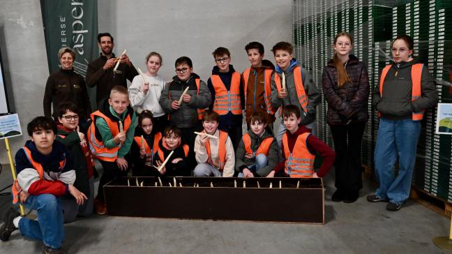 Bij Bert Vercammen van Lierse Asperges leerden de leerlingen hoe asperges groeien en wat je als aspergeteler allemaal moet doen om de asperges van het veld tot in de winkel te krijgen.