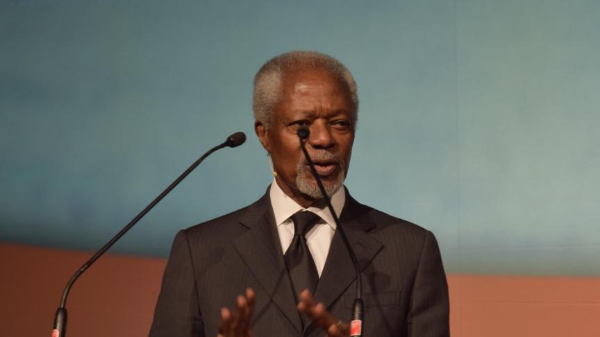 Voormalig  secretaris- generaal van de UN Kofi Annan opende het  Forum.