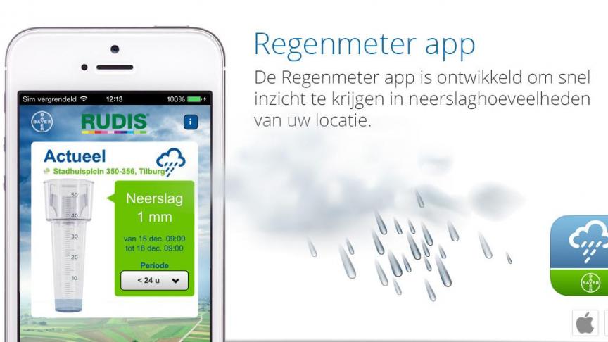 De digitale regenmeter is een nieuwe app van Bayer.