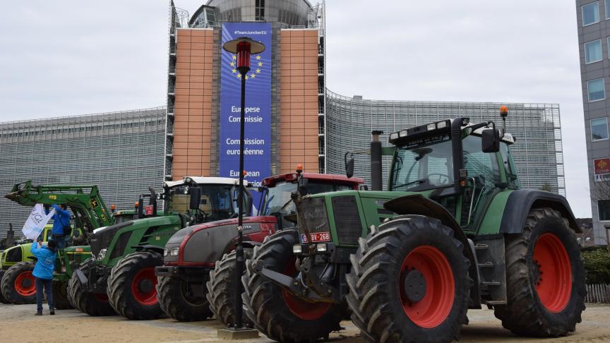 De activistische Waalse landbouworganisatie Fugea demonstreerde eerder dit jaar voor betere prijzen voor landbouwproducten.