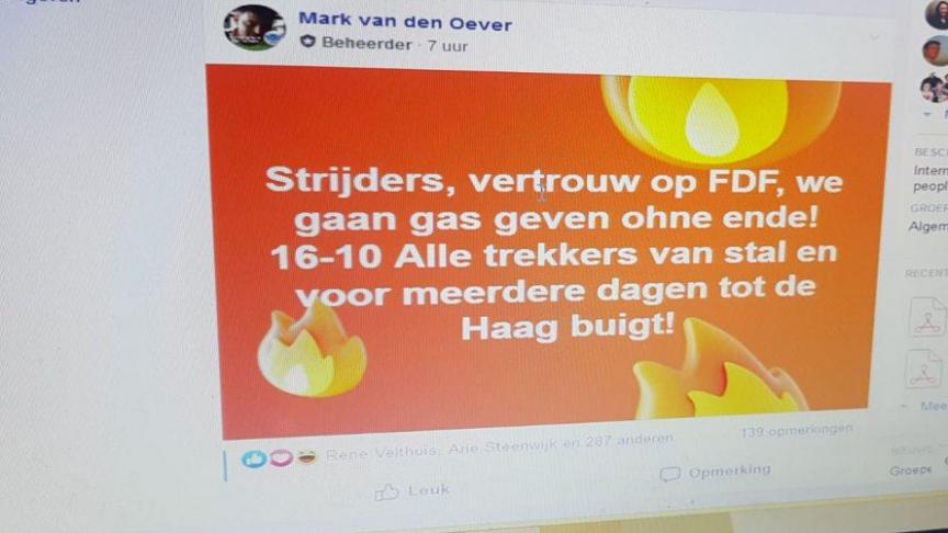 De actiegroep Farmers Defence Force (FDF) die vorige week samen met Agractie het voortouw nam bij het boerenprotest in Nederland blijft strijdvaardig. FDF plant nieuwe acties op 16 oktober.