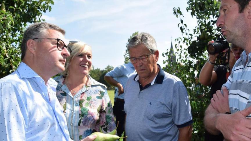 Op 29 augustus jl. bracht toenmalig minister Koen Vandenheuvel op uitnodiging van Europees parlementslid Hilde Vautmans een bezoek aan enkele Limburgse fruitplantages.