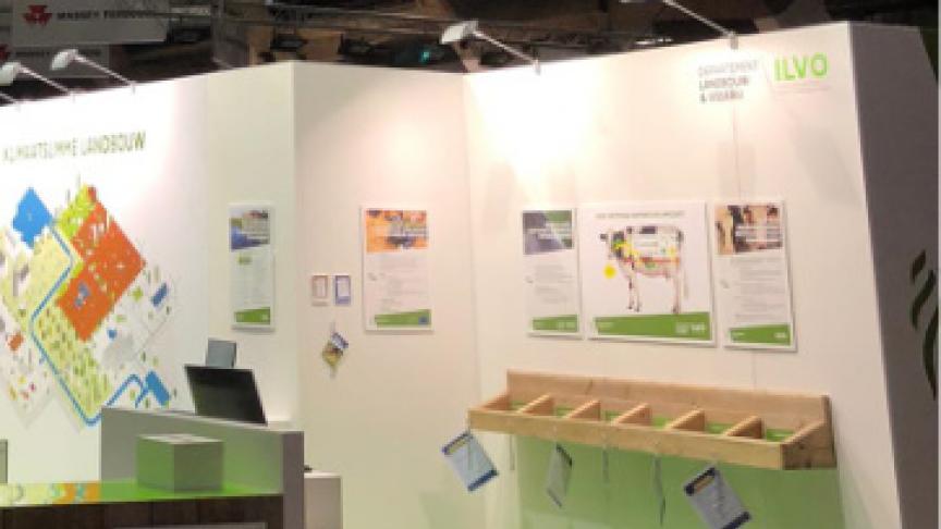 ILVO en het Departement Landbouw en Visserij delen een stand op Agribex die in het teken staat van klimaatslimme landbouw.