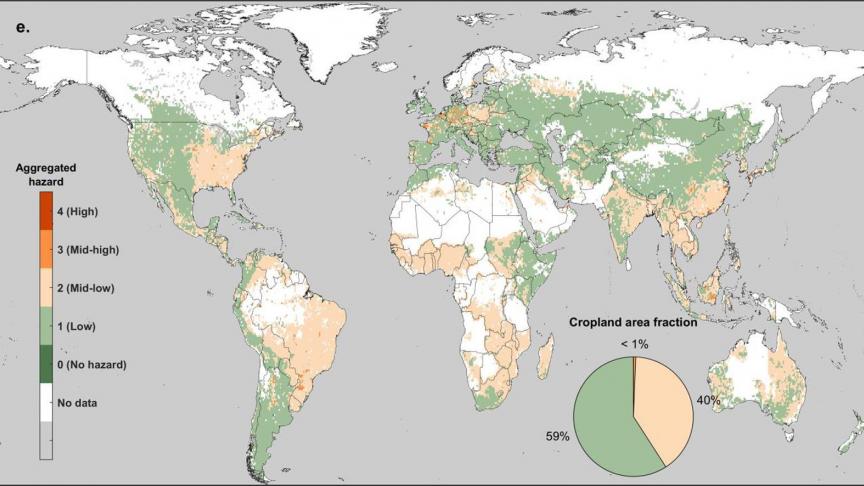 1% van de akkers wereldwijd – ongeveer 385.000 vierkante kilometer – is matig tot heel verontreinigd , staat in de studie.
