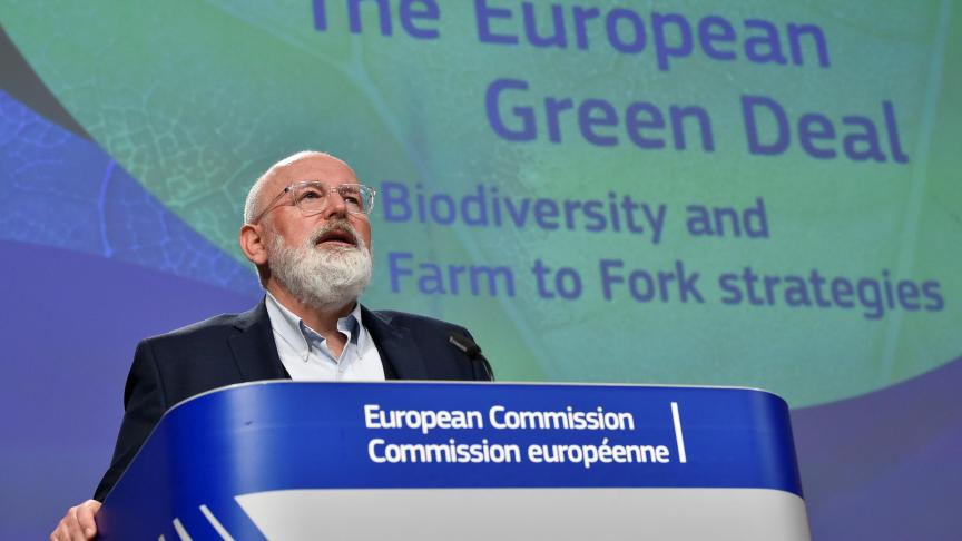 Europees vicevoorzitter Frans Timmermans stelde de strategieën voor biodiversiteit en duurzaam voedsel die kaderen in de Green Deal voor.