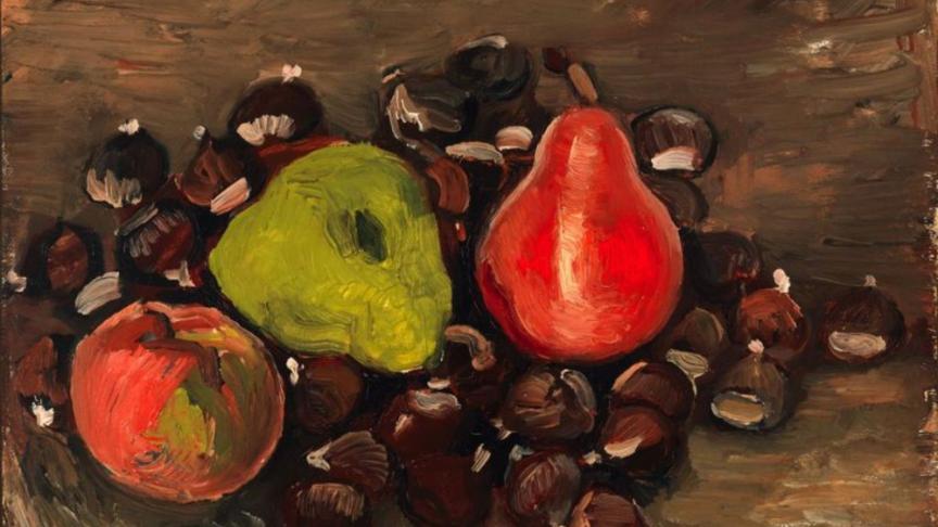 Het VIB wil met behulp van schilderijen de evolutie van planten bestuderen. Op de foto ‘Het Stilleven met vruchten en kastanjes’ dat Vincent van Gogh rond 1886 is geschilderd.
