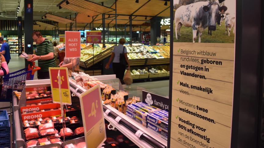 Meer dan 90
% van het vlees dat de Belgische supermarkten verkopen komt van Belgische producten, blijkt uit de cijfers van federatie Comeos.