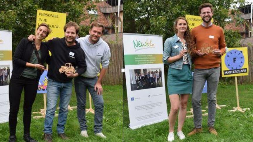 Pachagreens (links) won de juryprijs en Maïsterplan de publieksprijs van de Newbie Award 2020.
