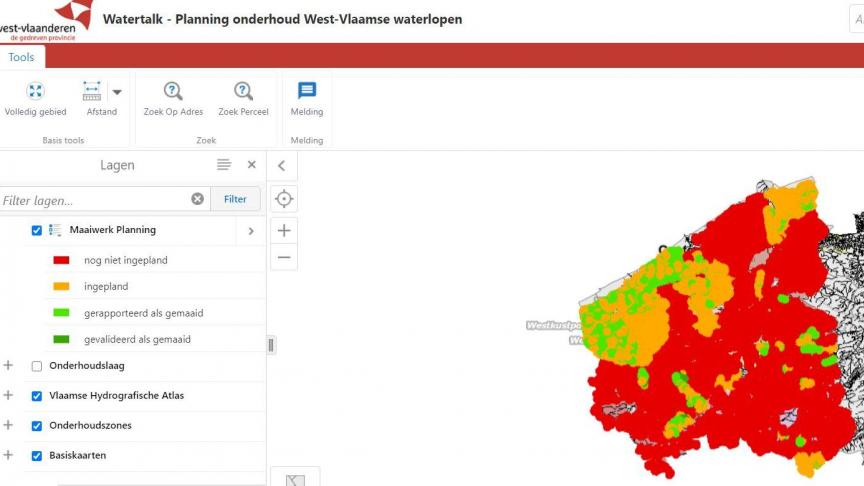 Op de website watertalk.be is een kaart te zien waarop alle werken en hun status staan aangeduid.