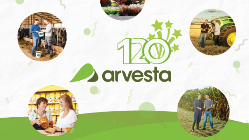 Arvesta viert het 120-jarig jubilem met nieuw feestlogo en verschillende acties, verspreid over het hele jaar voor klanten en medewerkers.