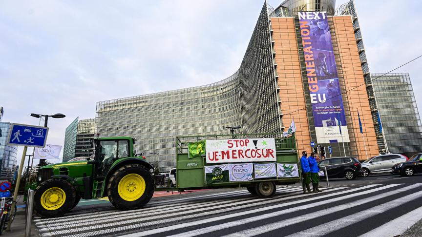 In Brussel werd al verschillende keren betoogd tegen het ontwerp van handelsakkoord tussen Europa en de Mercosur-landen.