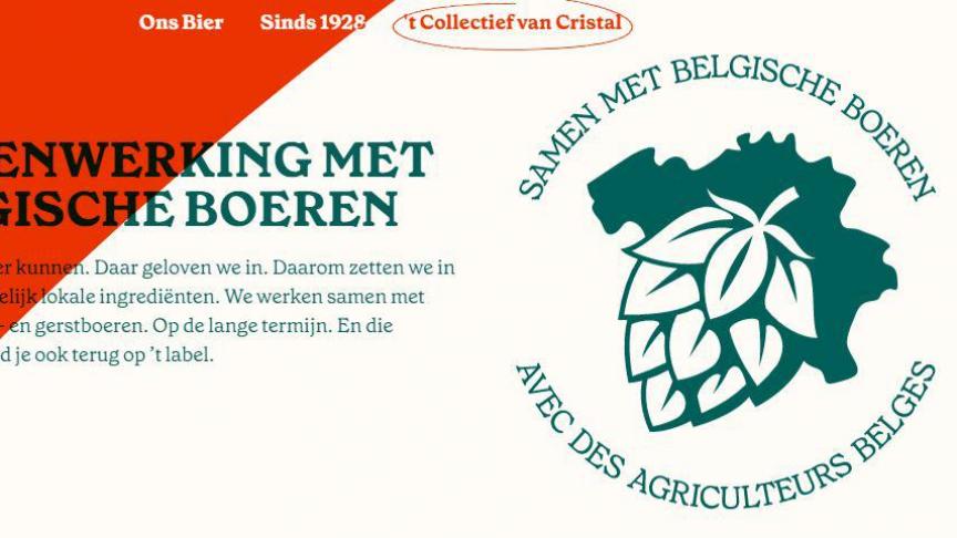 De Belgische pils Cristal maakt voortaan gebruik van lokale gerst en hop in samenwerking met Belgische boeren.