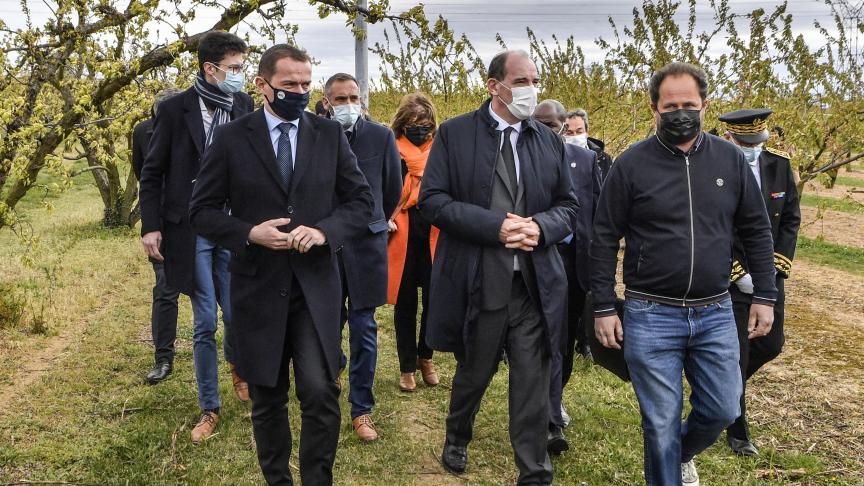 De omvang van de schade wordt momenteel vastgesteld, zei de Franse premier Jean Castex tijdens een bezoek aan getroffen boeren in Colombier-le-Cardinal in de zuidelijke regio Ardèche.