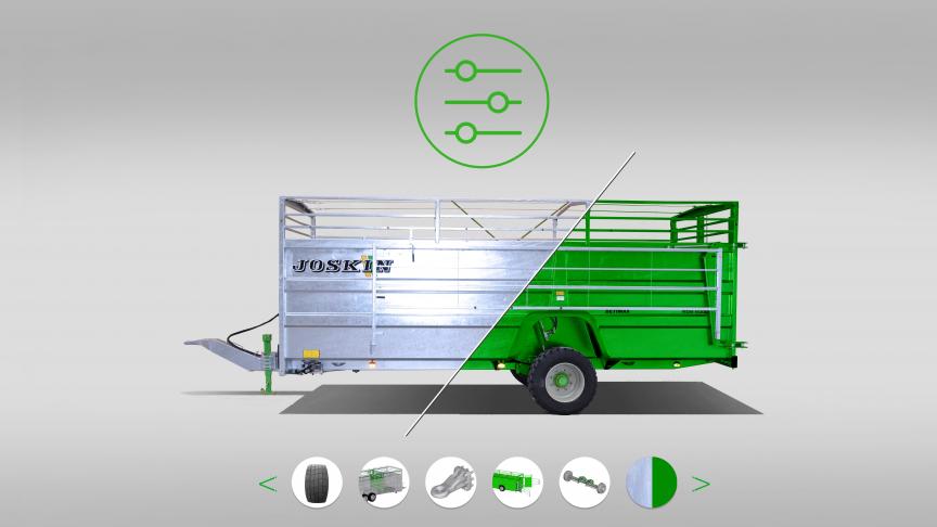 Joskin heeft een online configurator voor veewagens en weidebeluchters gecreëerd.
