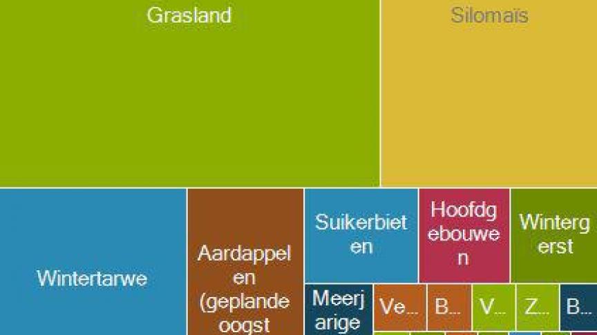 Op de nieuwe website kun je onder meer een visueel overzicht van de arealen per teelt in Vlaanderen bekijken.