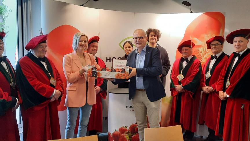 De kist ging naar Fruithandel Sebrechts aan de prijs van € 500 per 500 gram.